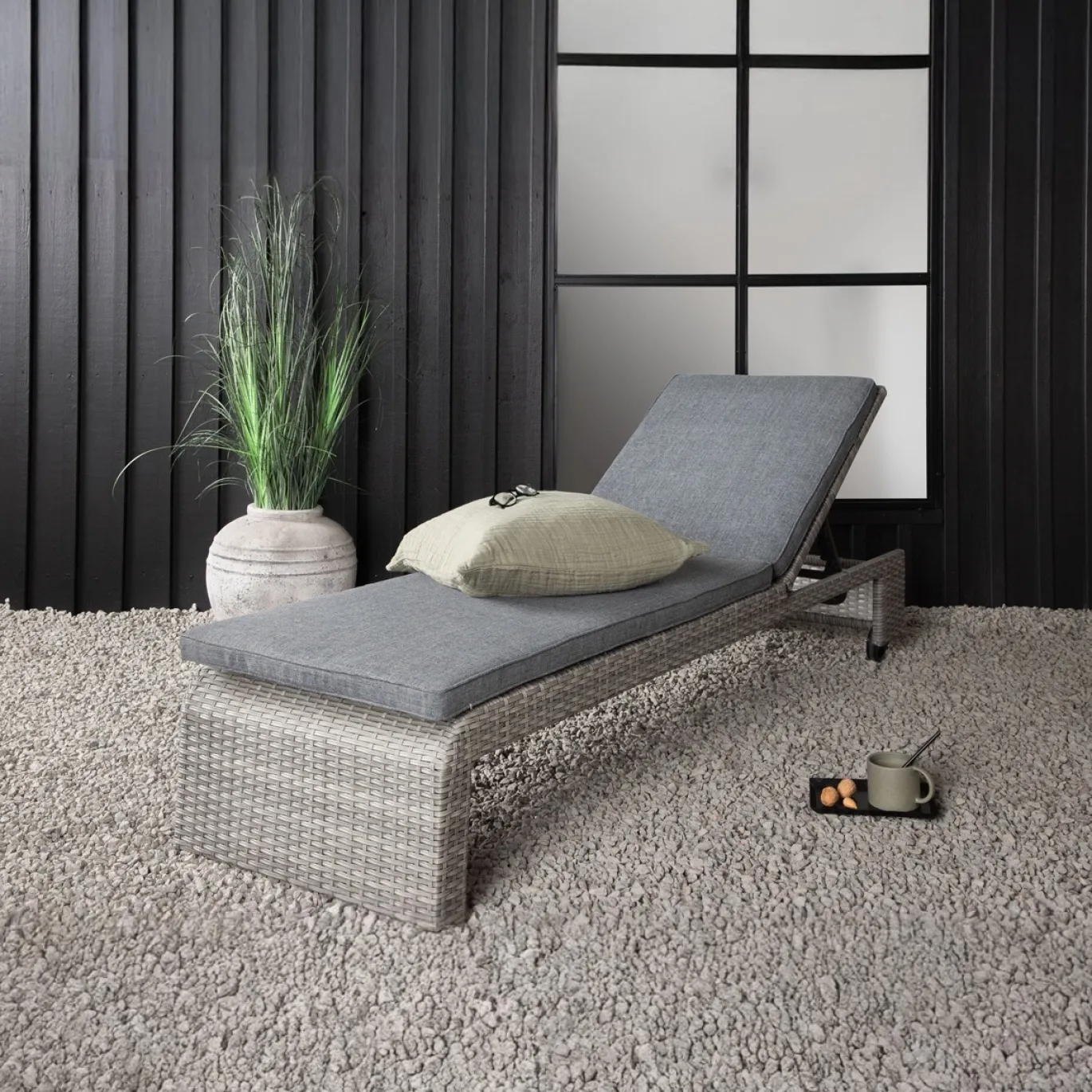 Fjôrd Lounge Ligbed London Grijs/Grijs