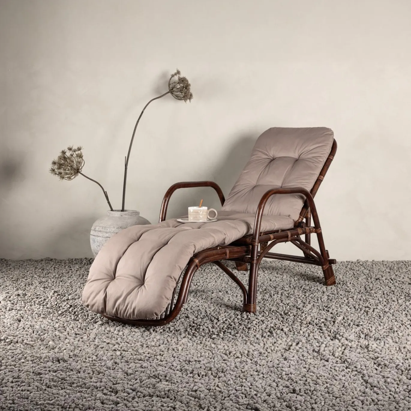 Fjôrd Lounge Ligbed Nella Donker Walnoot/Beige