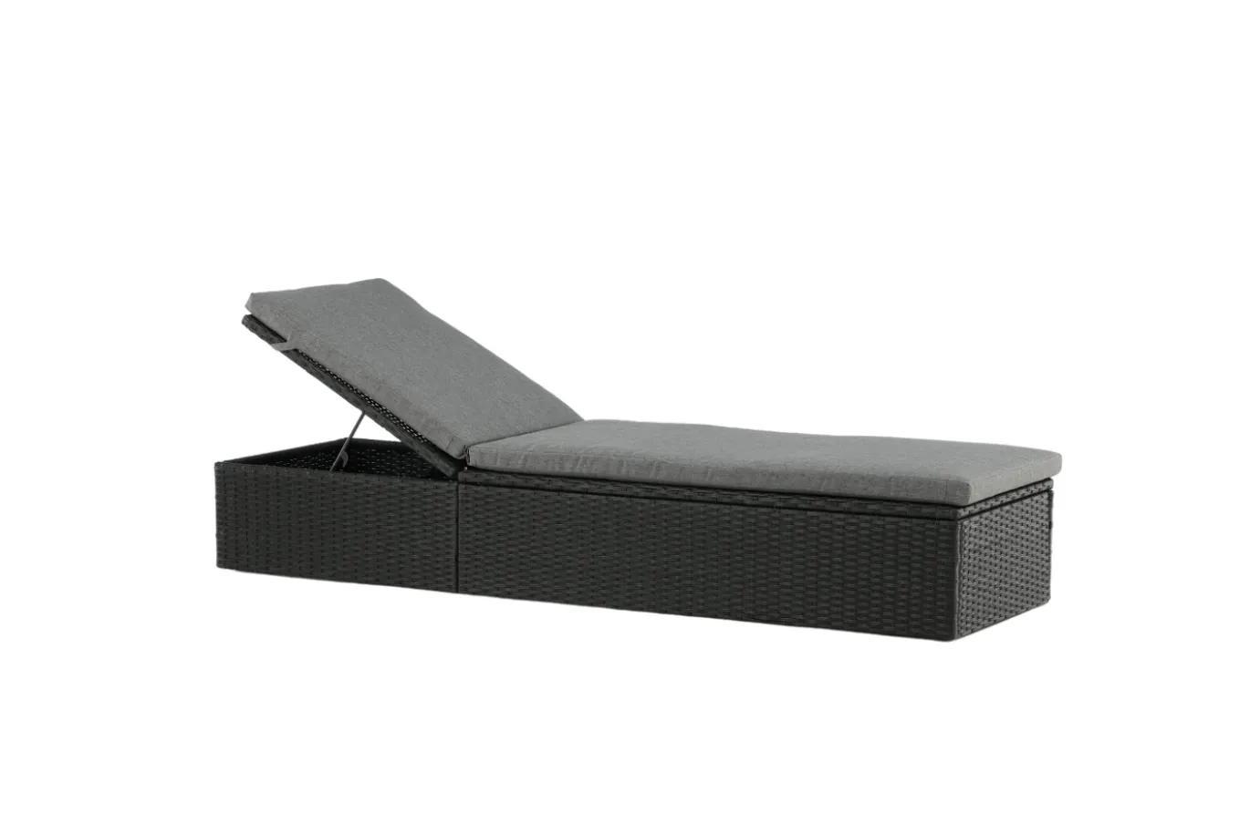Fjôrd Lounge Ligbed Quad Lounge - Zwart Wicker