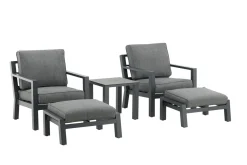 Fjôrd Loungeset Barcelona Zwart 5-delig