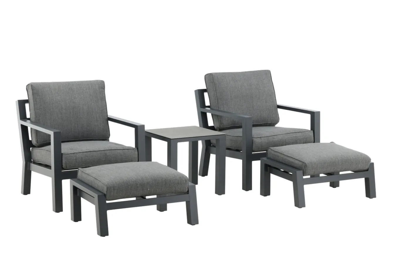 Fjôrd Loungeset Barcelona Zwart 5-delig