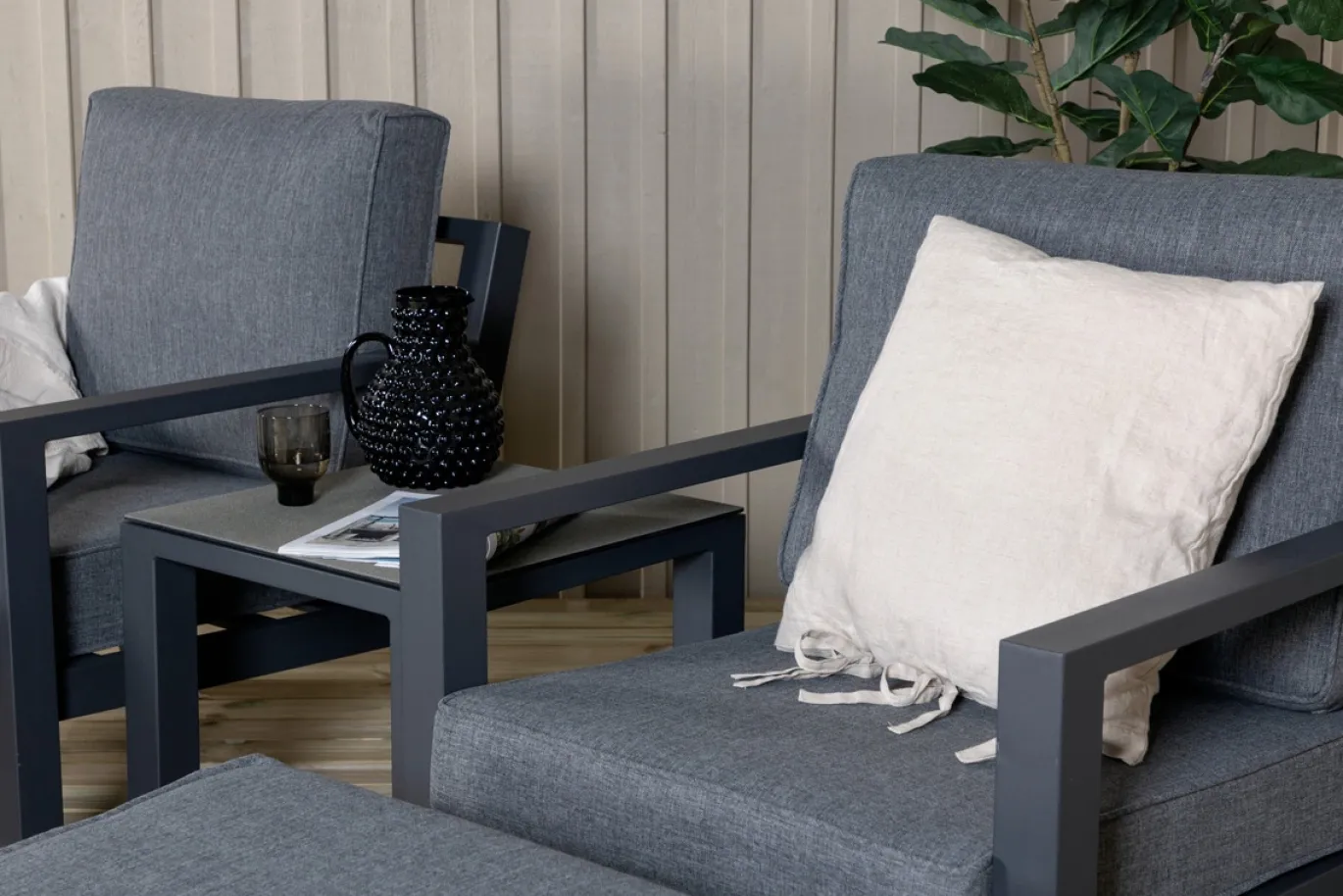 Fjôrd Loungeset Barcelona Zwart 5-delig