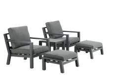 Fjôrd Loungeset Barcelona Zwart 5-delig