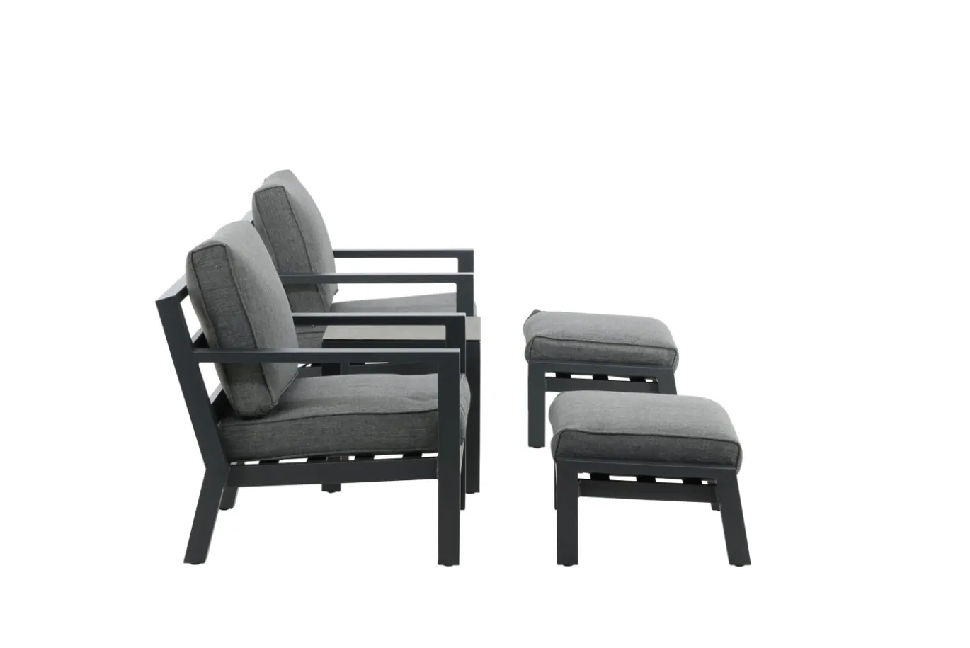 Fjôrd Loungeset Barcelona Zwart 5-delig