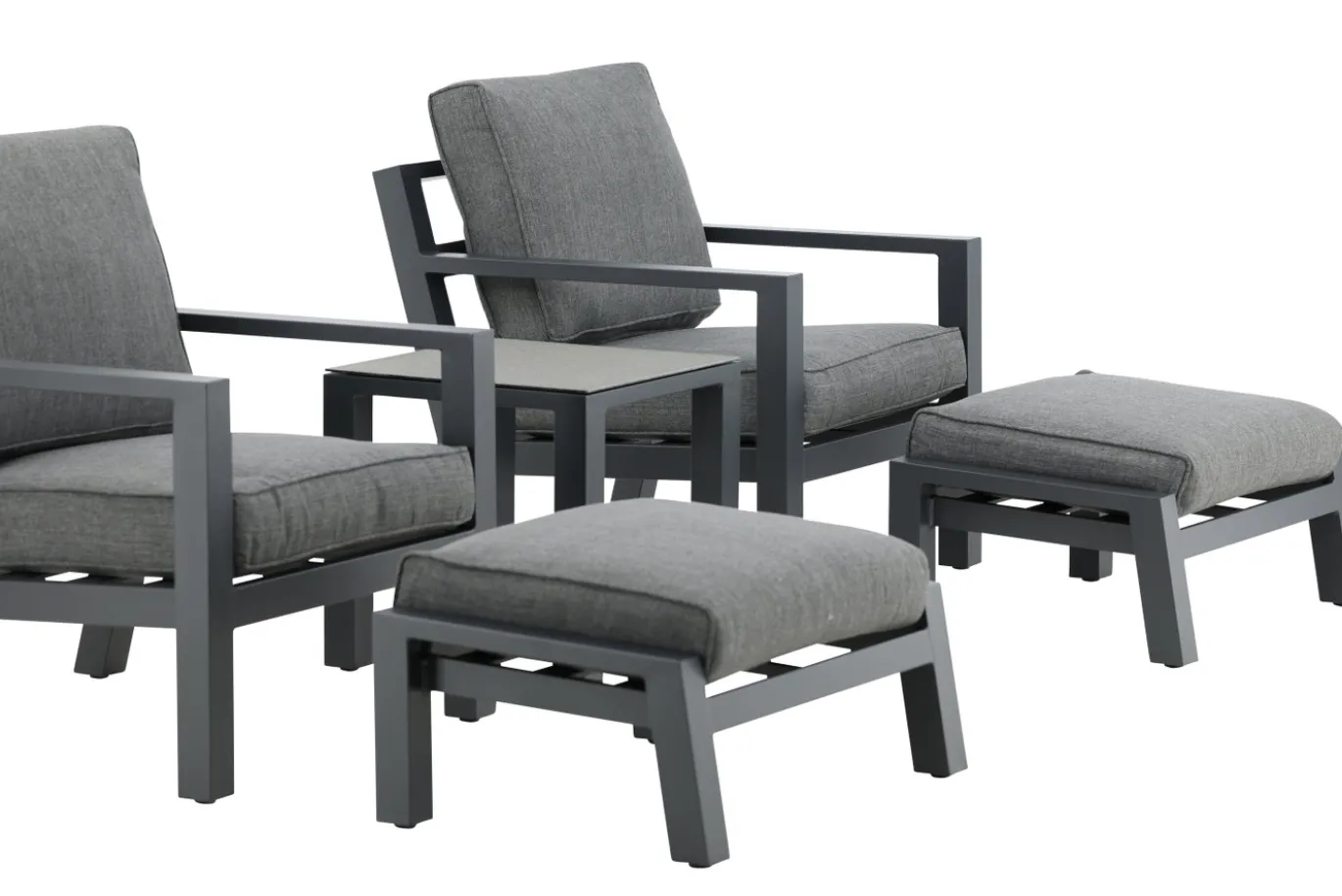 Fjôrd Loungeset Barcelona Zwart 5-delig