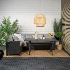 Fjôrd Loungeset Brentwood Zwart/Grijs