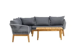 Fjôrd Loungeset Chania Naturel/Grijs Acaciahout
