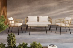 Fjôrd Loungeset Ortigia Rotan Zwart/Naturel