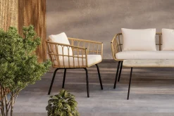 Fjôrd Loungeset Ortigia Rotan Zwart/Naturel