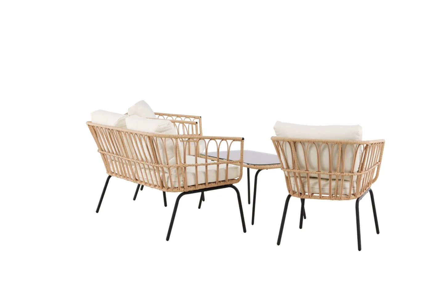 Fjôrd Loungeset Ortigia Rotan Zwart/Naturel