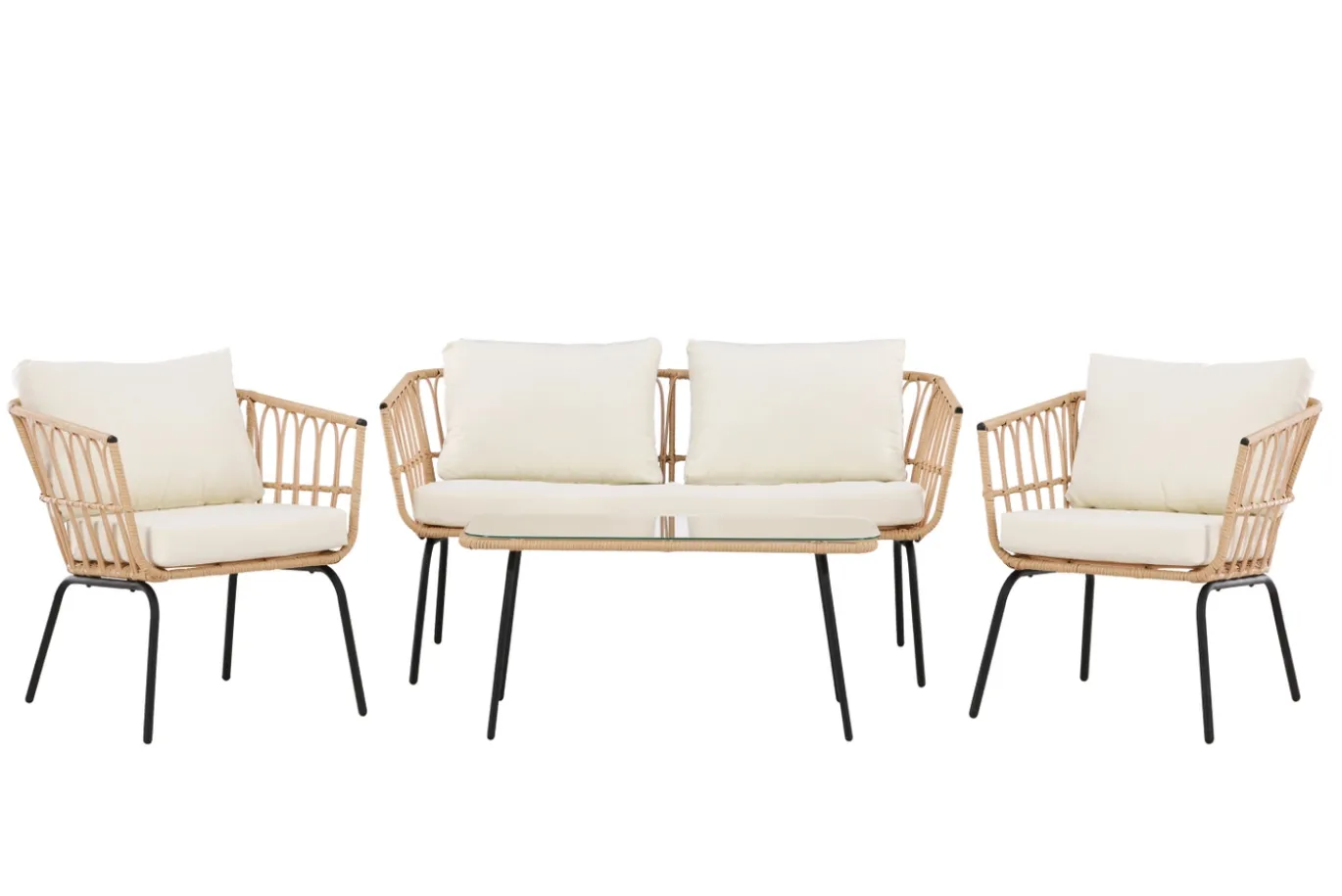 Fjôrd Loungeset Ortigia Rotan Zwart/Naturel