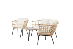 Fjôrd Loungeset Ortigia Rotan Zwart/Naturel