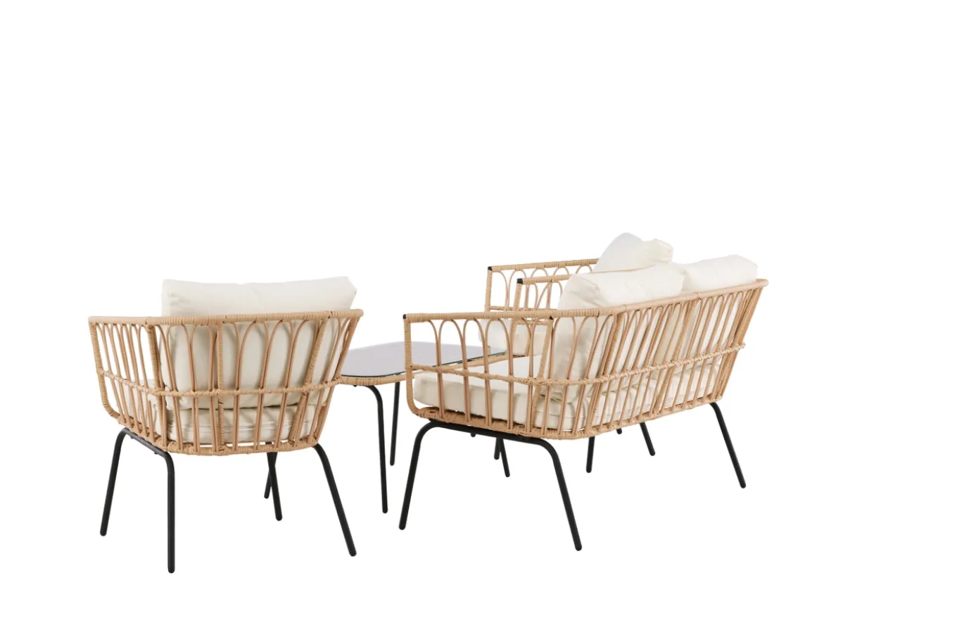 Fjôrd Loungeset Ortigia Rotan Zwart/Naturel
