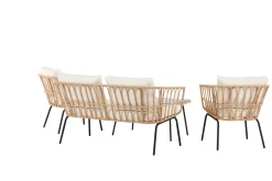 Fjôrd Loungeset Ortigia Rotan Zwart/Naturel