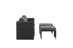 Fjôrd Loungeset Quad Set- Zwart Wicker