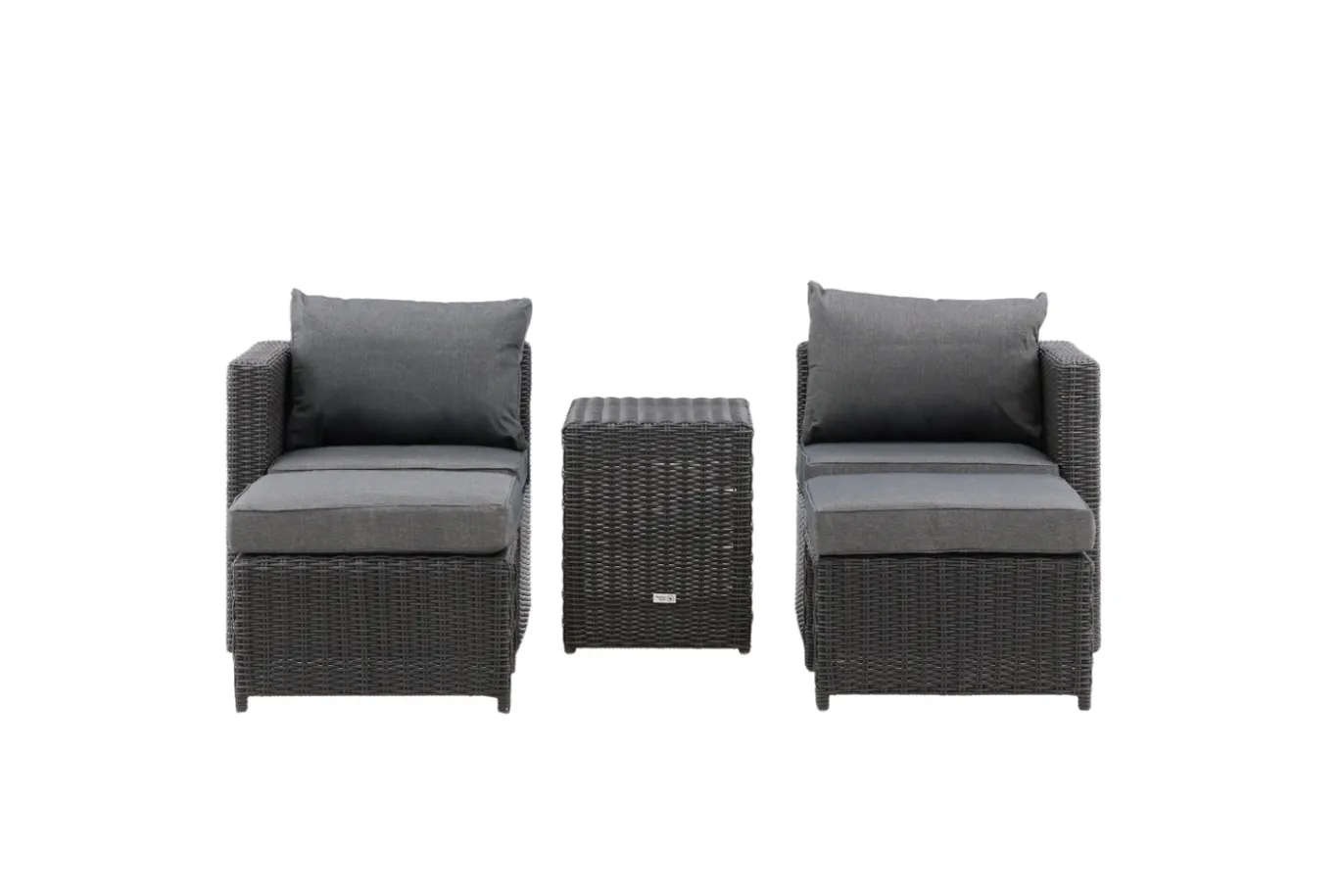 Fjôrd Loungeset Quad Set- Zwart Wicker