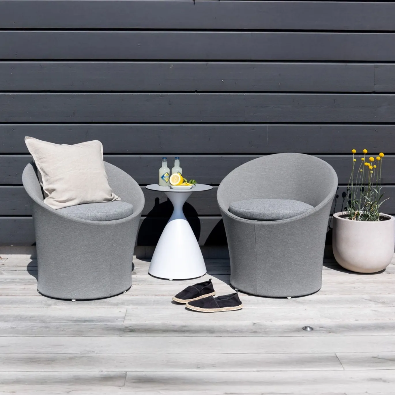 Fjôrd Loungeset Spoga Set- Wit/Grijs
