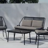 Fjôrd Loungeset Zakynthos Zwart met Bankje