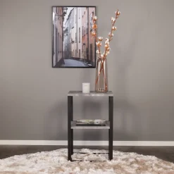 Fjôrd Nachtkastje Rise Zwart Betonlook 45x30x70cm