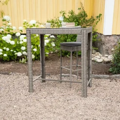 Fjôrd Outdoor Bartafel Alo Glas/Wicker Grijs