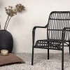 Fjôrd Outdoor Loungestoel Rizal Zwart Rotan/Aluminium