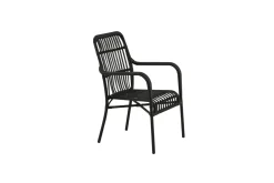 Fjôrd Outdoor Loungestoel Rizal Zwart Rotan/Aluminium