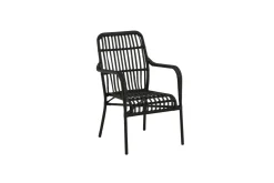 Fjôrd Outdoor Loungestoel Rizal Zwart Rotan/Aluminium