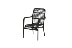 Fjôrd Outdoor Loungestoel Rizal Zwart Rotan/Aluminium
