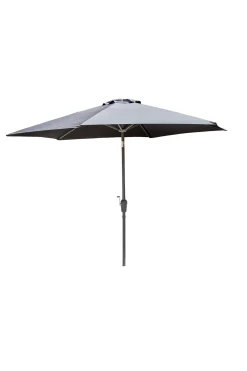 Fjôrd Parasol Leeds 300cm Grijs Alu Grijs Stof
