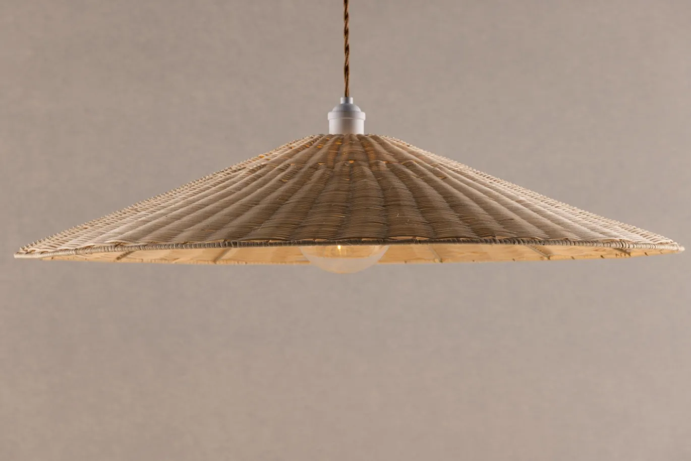 Fjôrd Plafondlamp Herrestad Naturel Rotan