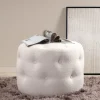 Fjôrd Poef Benjamin Wit Teddy Ø55cm