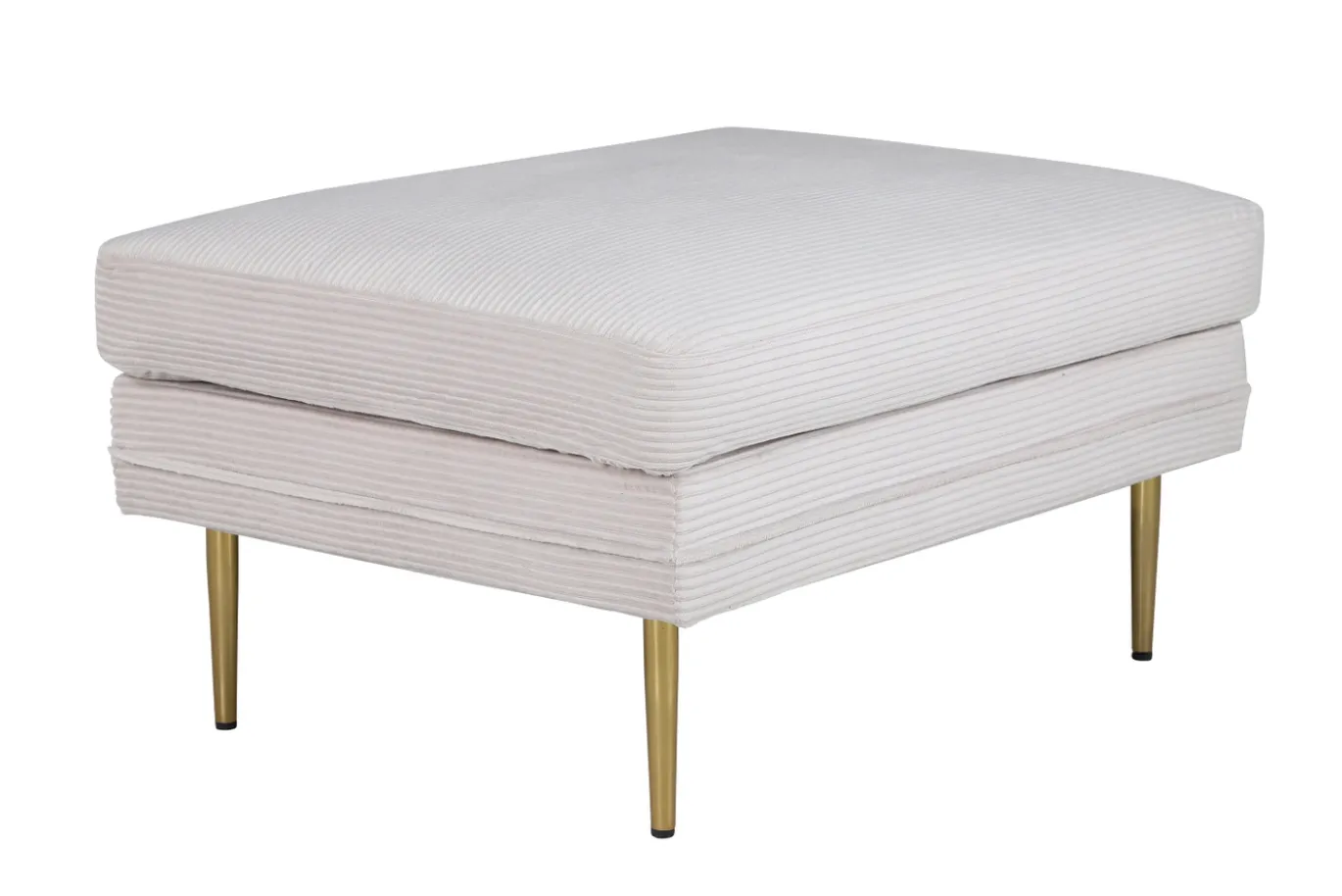 Fjôrd Poef Boom Beige/Goud Ribstof 90x70cm