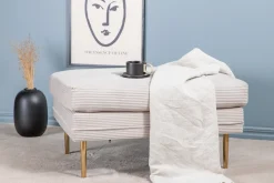 Fjôrd Poef Boom Beige/Goud Ribstof 90x70cm