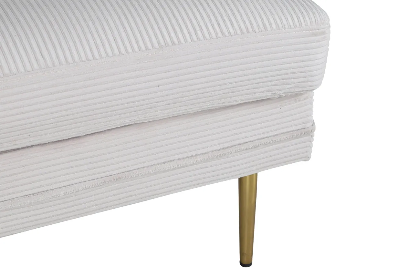 Fjôrd Poef Boom Beige/Goud Ribstof 90x70cm