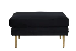Fjôrd Poef Boom Zwart/Goud Velvet 90x70cm