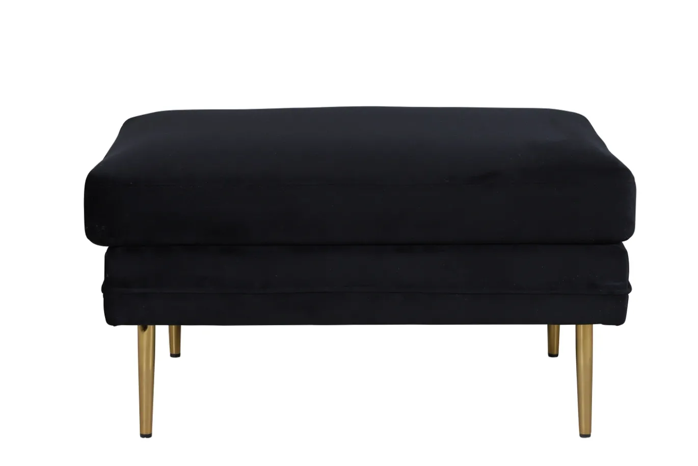 Fjôrd Poef Boom Zwart/Goud Velvet 90x70cm