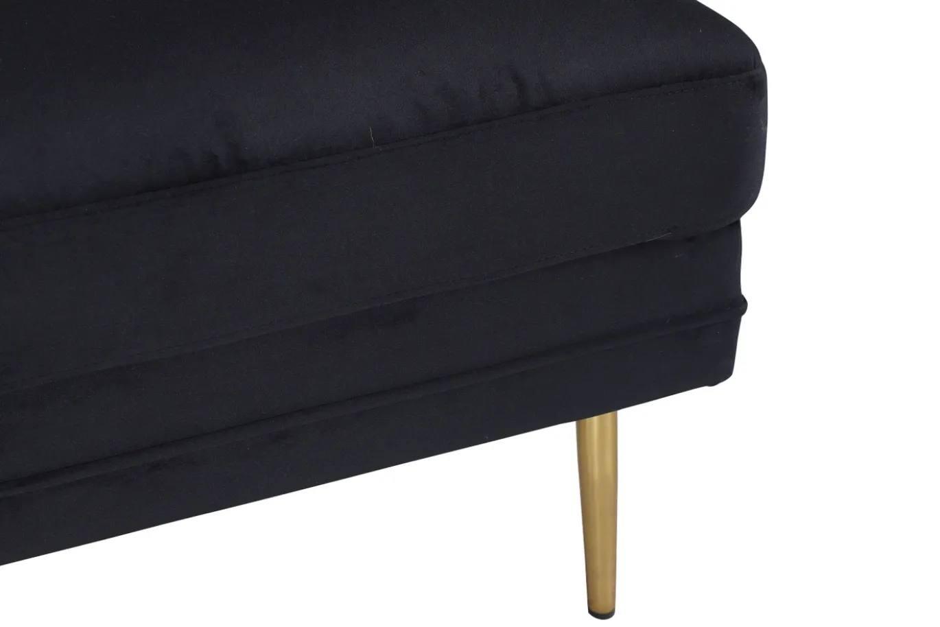 Fjôrd Poef Boom Zwart/Goud Velvet 90x70cm