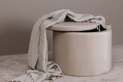 Fjôrd Poef Met Opbergruimte Dunken Beige Velvet