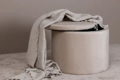 Fjôrd Poef Met Opbergruimte Dunken Beige Velvet