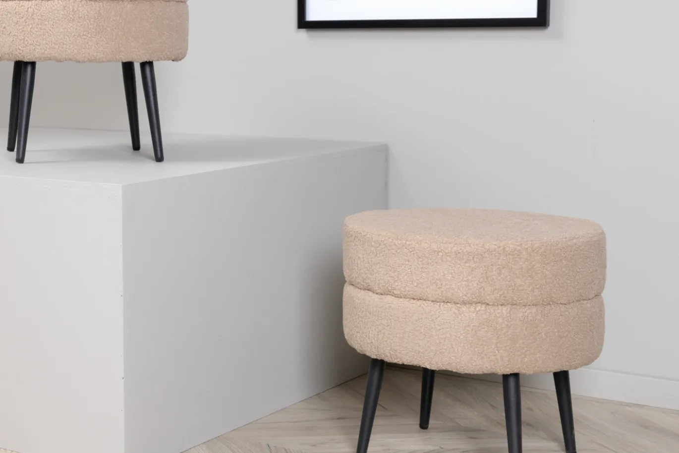 Fjôrd Poef Pot Beige ø40cm