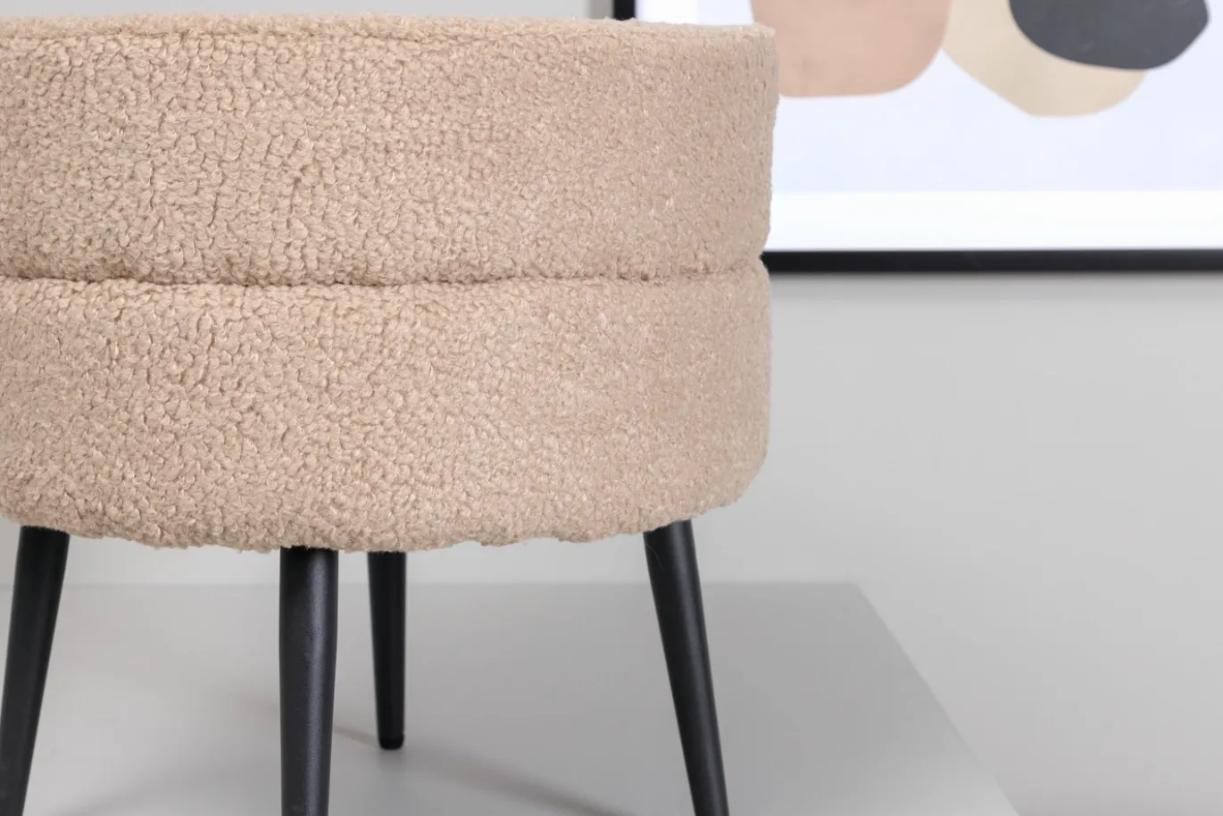 Fjôrd Poef Pot Beige ø40cm