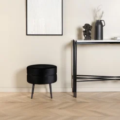 Fjôrd Poef Pot Zwart ø40cm
