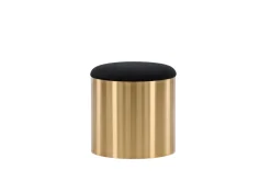 Fjôrd Poef Puff ø45cm Zwart Shiny Brass