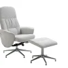 Fjôrd Relaxfauteuil Rolf met Ottoman Grijs Stof