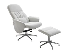 Fjôrd Relaxfauteuil Rolf met Ottoman Grijs Stof