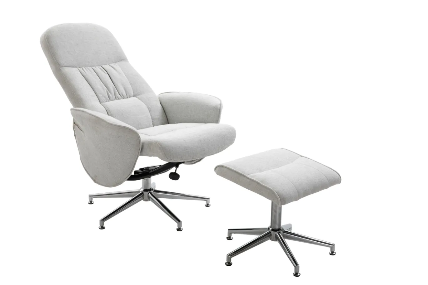 Fjôrd Relaxfauteuil Rolf met Ottoman Grijs Stof