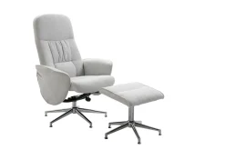 Fjôrd Relaxfauteuil Rolf met Ottoman Grijs Stof