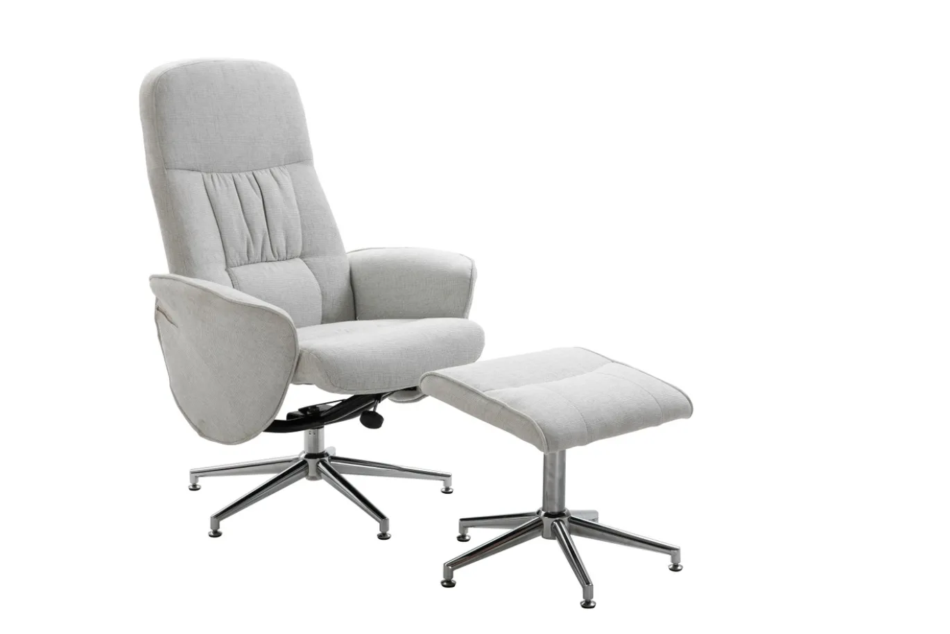 Fjôrd Relaxfauteuil Rolf met Ottoman Grijs Stof