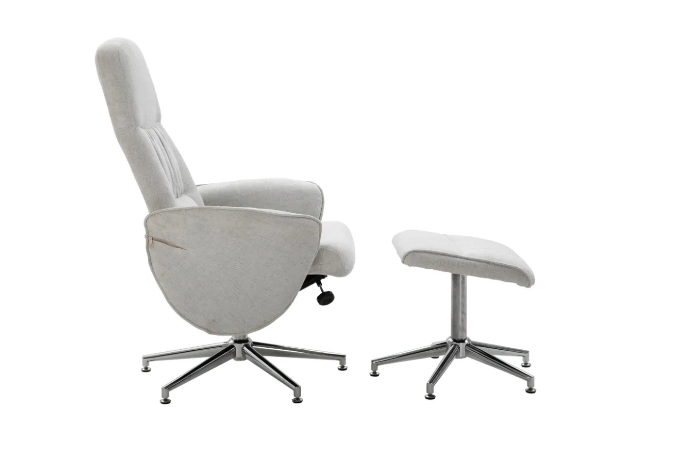 Fjôrd Relaxfauteuil Rolf met Ottoman Grijs Stof