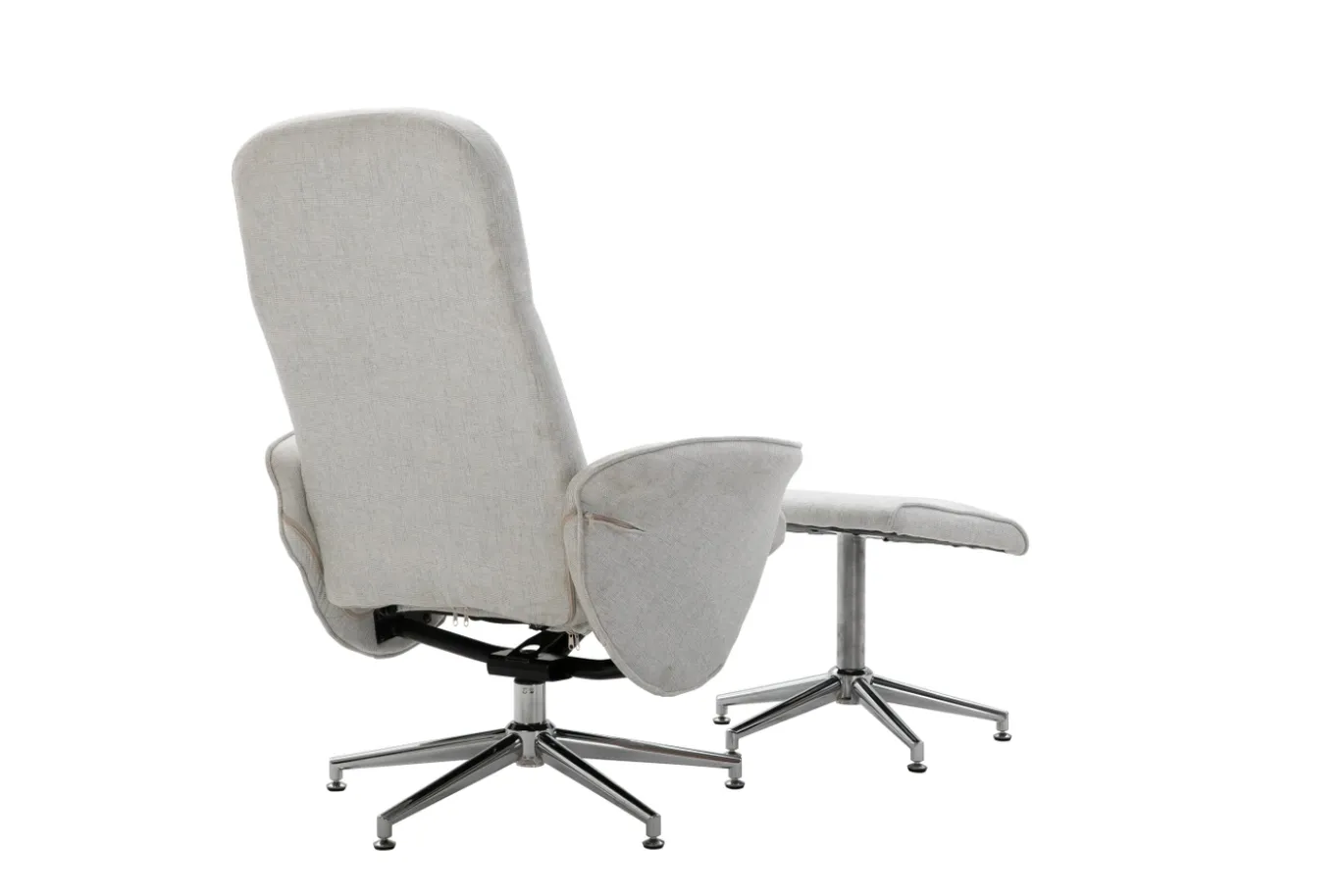 Fjôrd Relaxfauteuil Rolf met Ottoman Grijs Stof